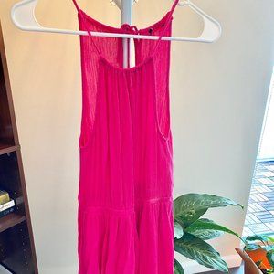 Fuchsia Bright Pink Flowy Mini Dress